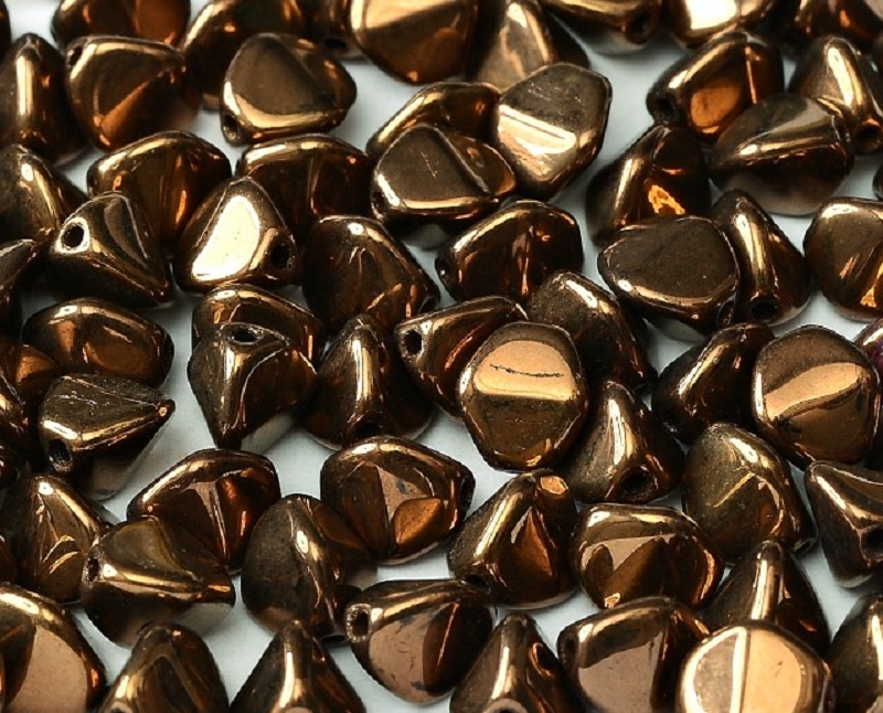 50 Pinch Beads Jet Bronze