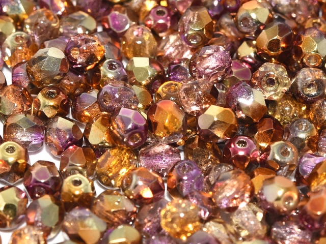 25 Glasschliffperlen Crystal Sunny Magic Embers