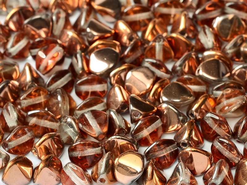50 Pinch Beads Crystal Capri Gold