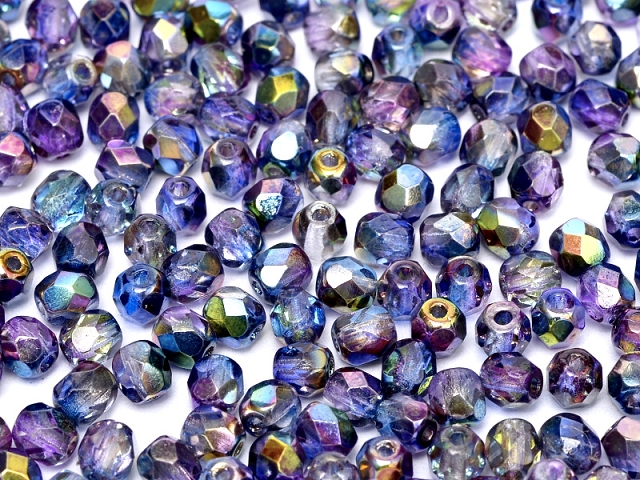 25 Glasschliffperlen Crystal Magic Blue