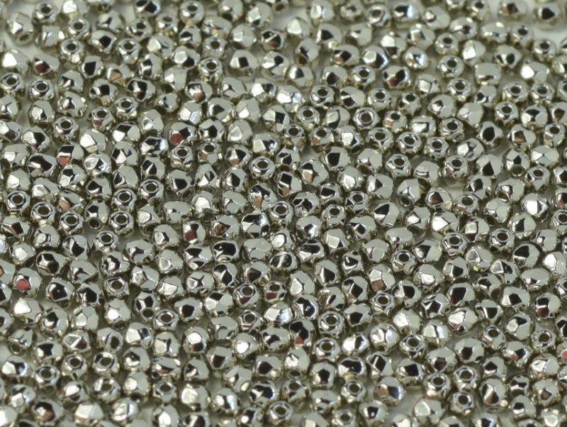 50 Glasschliffperlen Crystal Nickel Plated