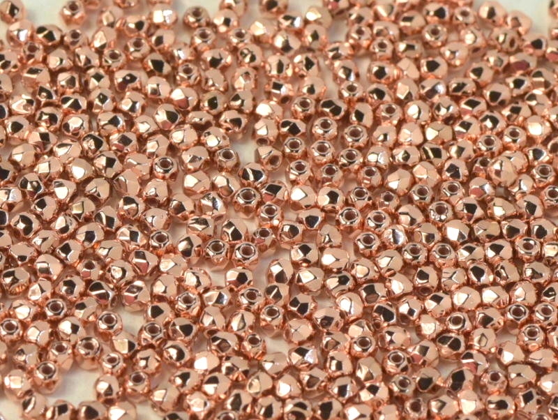 50 Glasschliffperlen Crystal Copper Plated