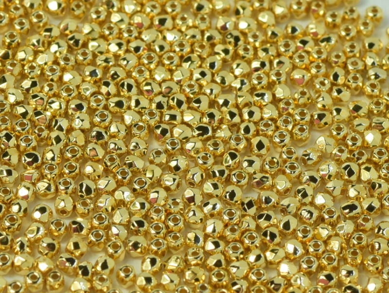 50 Glasschliffperlen Crystal Gold Plated 24kt