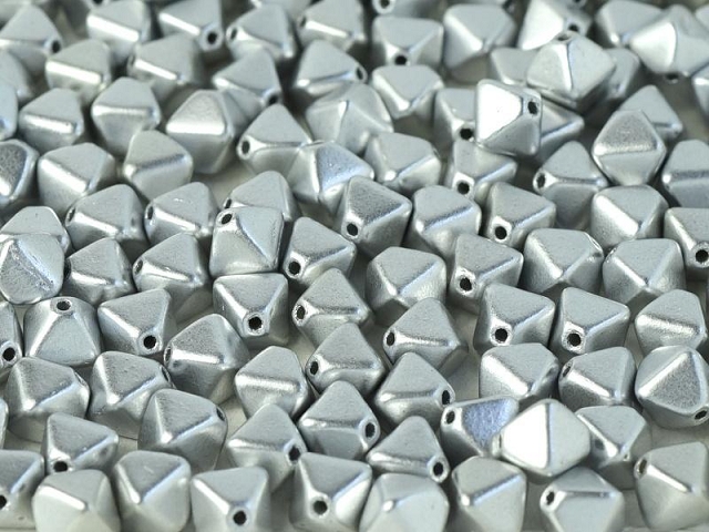 50 Stück Bicone Aluminium Silver