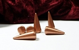 6 Spike Beads Copper 7x17mm